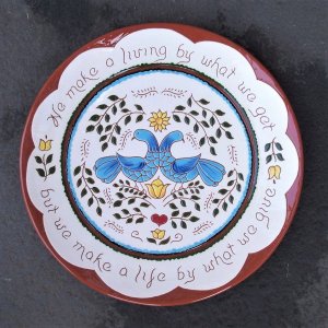 10 in. ' make a living ' plate - $65.