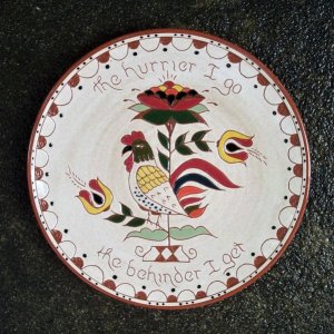 10 in. Rooster Plate with brown sugar glaze - $59.