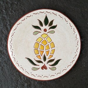 6 in. round Pineapple tile trivet - $25.
