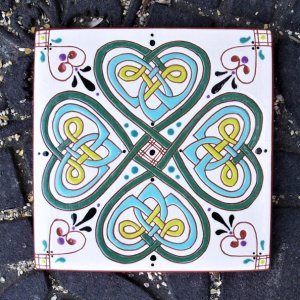 6 in. square  4 leaf clover tile trivet - $30.