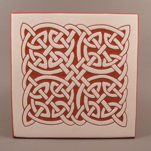 6 in. square Round Knot tile trivet - $20