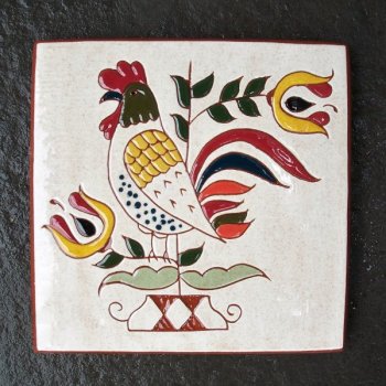6 in. square Rooster tile trivet - $30.