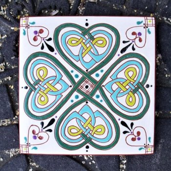 6 in. square  4 leaf clover tile trivet - $30.