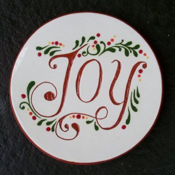 6 in. round JOY tile trivet - $30.