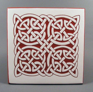 6 in. square Round Knot tile trivet - $20